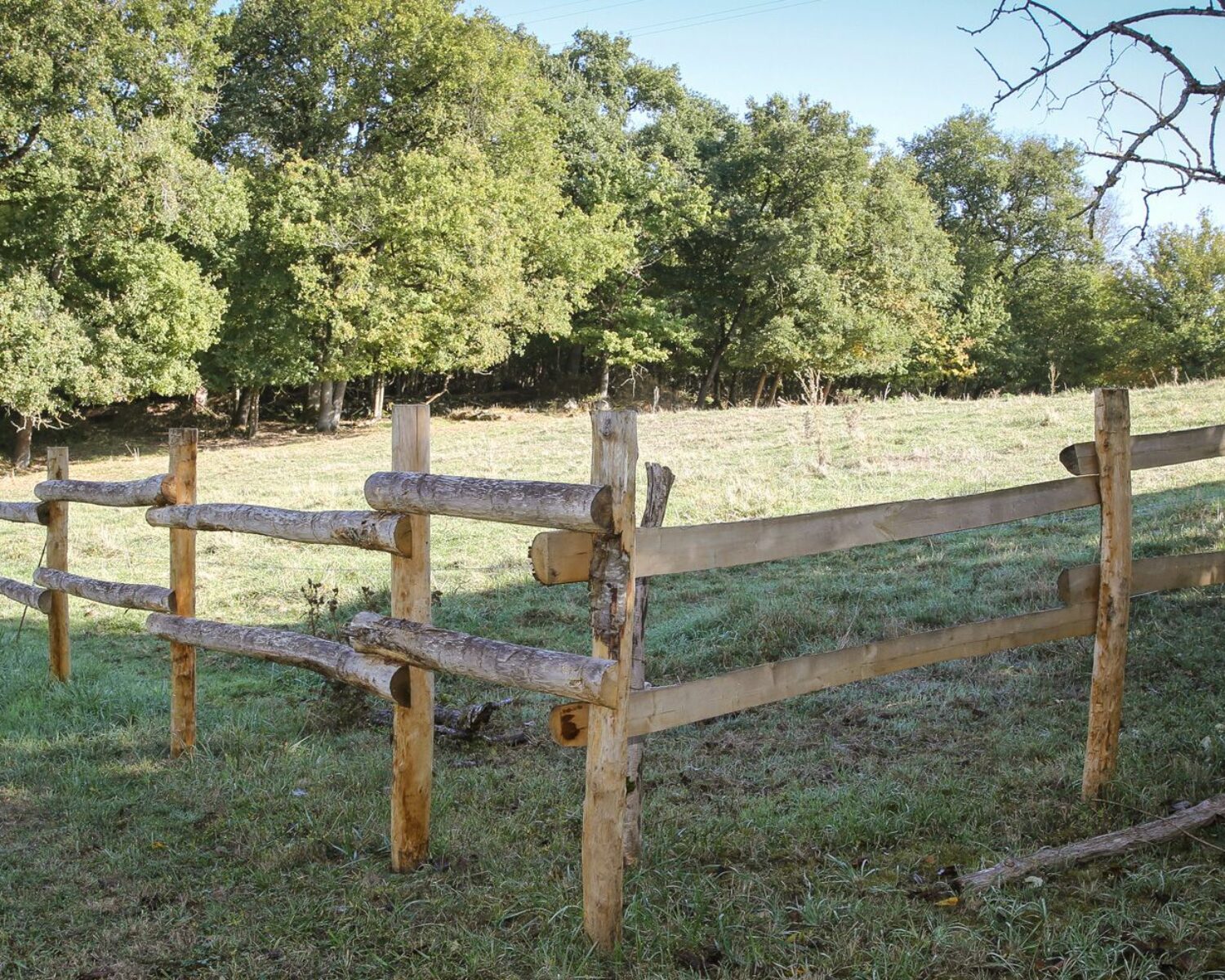 Clôture en piquets bois