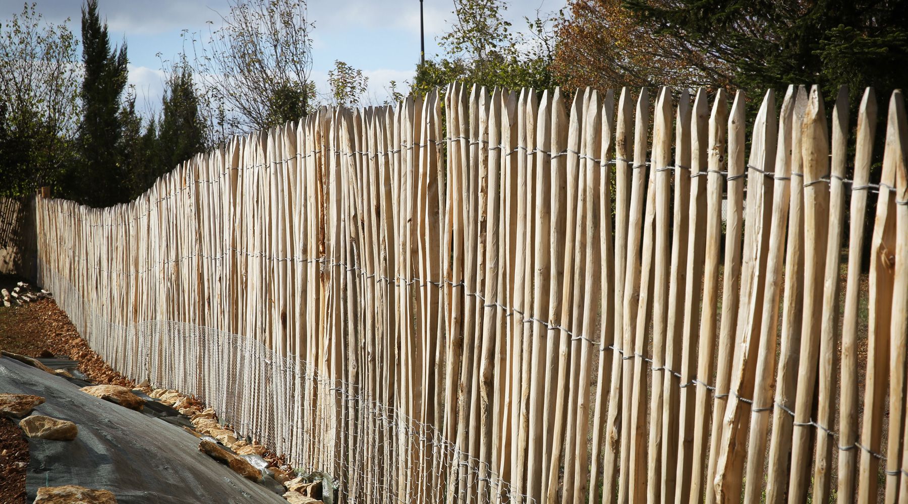 Wooden fence trellis