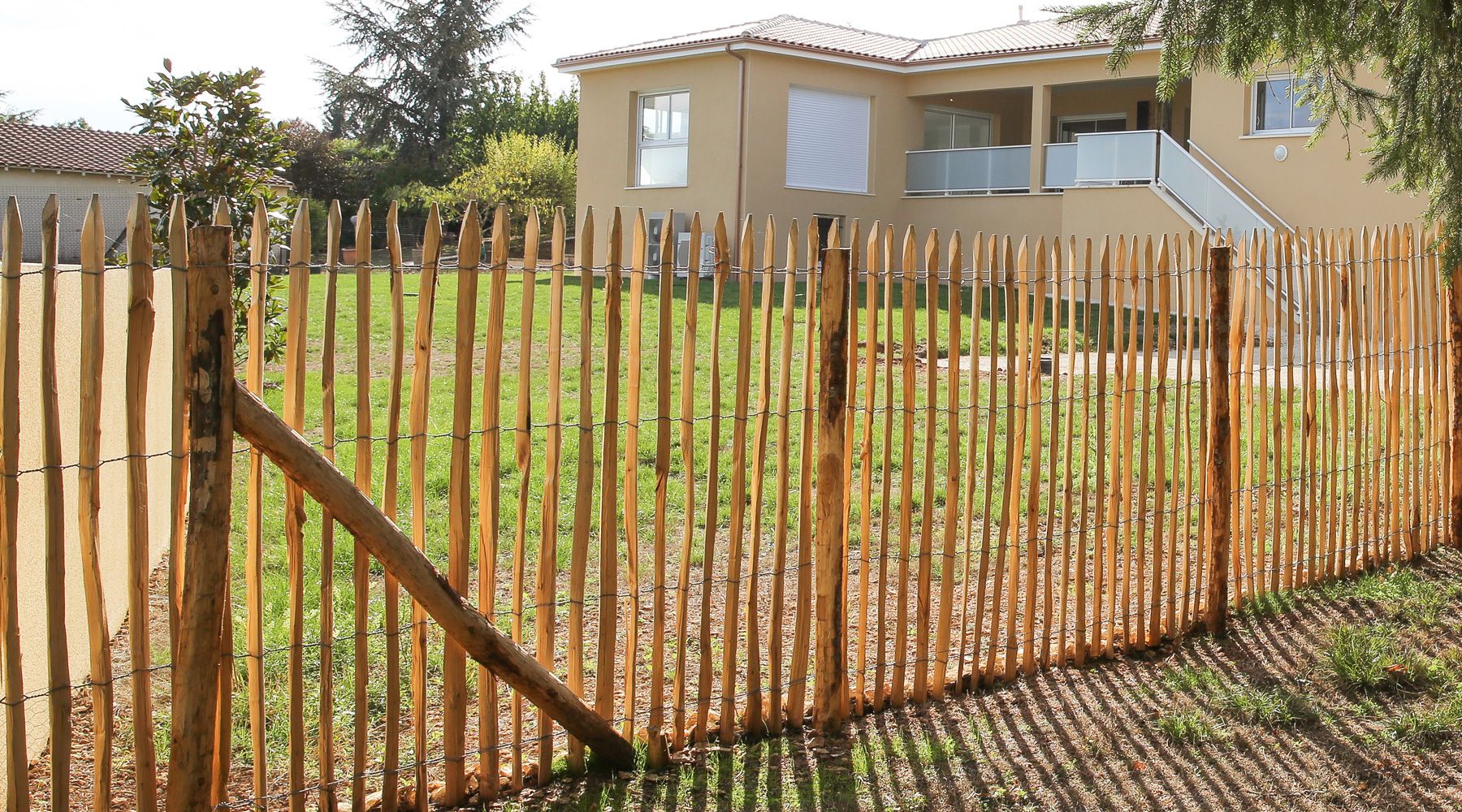 Wooden fence trellis