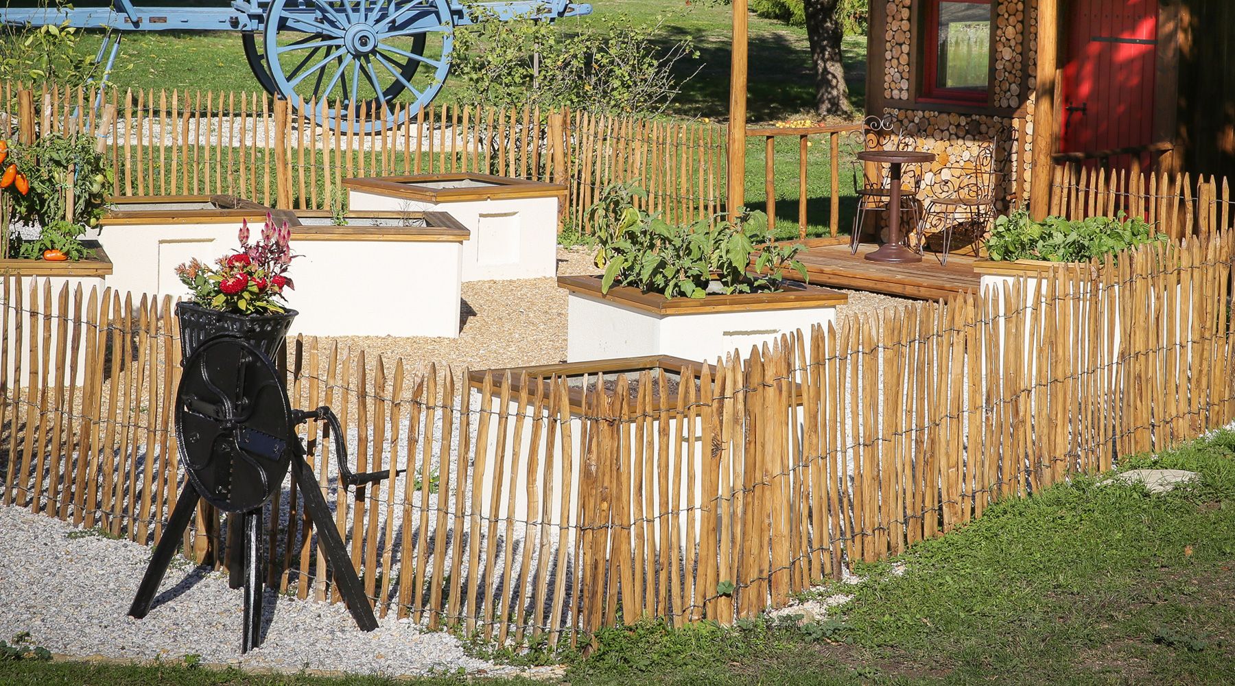 Wooden fence trellis