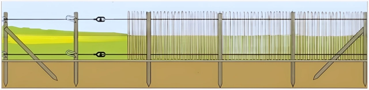 Schéma d'installation d'une clôture en ganivelle