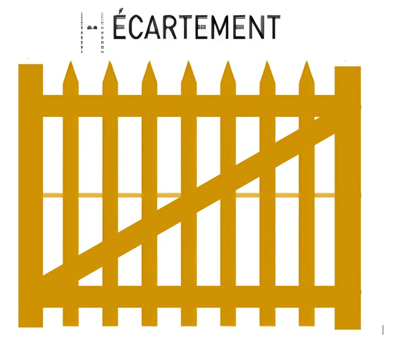 Portillon en bois - Différents écartements possibles