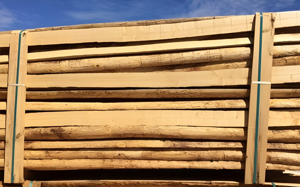 Piquets en bois demi-ronds